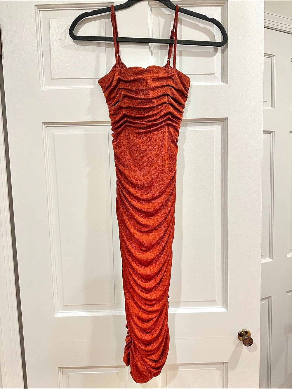 Hello Molly Ruched Maxi Dress in Brown Size XS (US 2) Like New